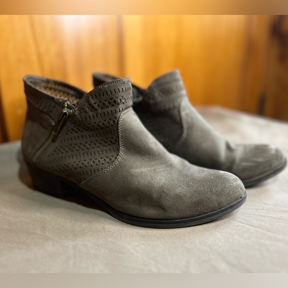 Grey Zipper Booties